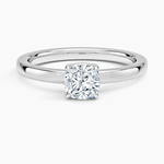 Dara Low-Profile Solitaire Ring Platinum Cushion Engagement Ring