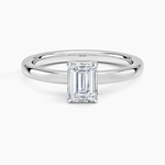 Dara Low-Profile Solitaire Ring Platinum Emerald Engagement Ring