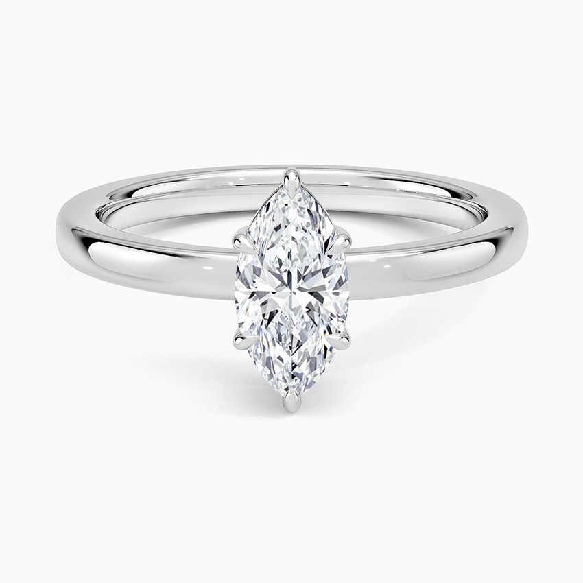 Dara Low-Profile Solitaire Ring Platinum Marquise Engagement Ring