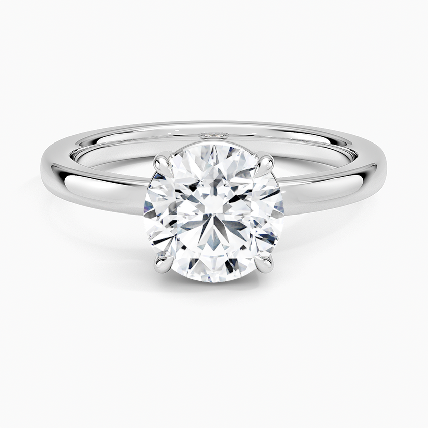 Dara Low-Profile Solitaire Ring Platinum Round Engagement Ring