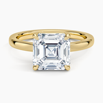 Dara Low-Profile Solitaire Ring Yellow Gold 18k Asscher Engagement Ring