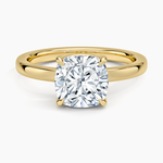 Dara Low-Profile Solitaire Ring Yellow Gold 18k Cushion Engagement Ring