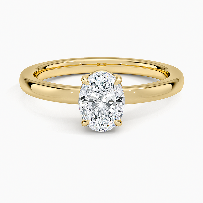 Dara Low-Profile Solitaire Ring Yellow Gold 18k Oval Engagement Ring
