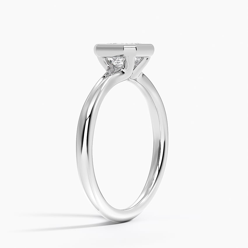 Freesia Bezel Solitaire Ring Platinum Asscher Engagement Ring