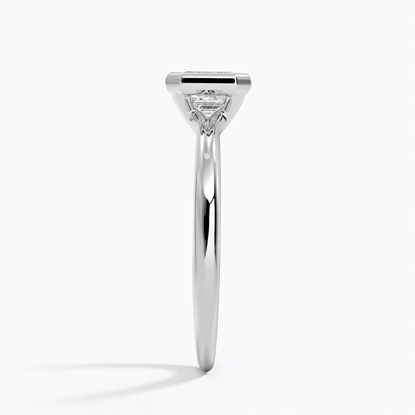 Freesia Bezel Solitaire Ring Platinum Asscher Engagement Ring