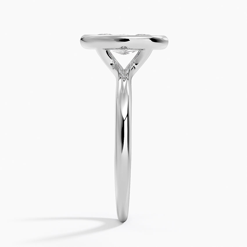 Freesia Bezel Solitaire Ring Platinum Marquise Engagement Ring