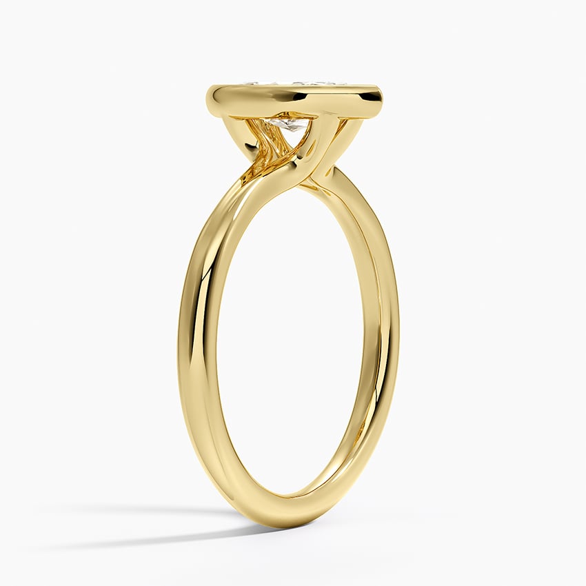 Freesia Bezel Solitaire Ring Yellow Gold 18k Marquise Engagement Ring