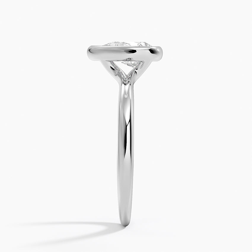 Freesia Bezel Solitaire Ring Platinum Pear Engagement Ring