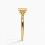 Freesia Bezel Solitaire Ring Yellow Gold 18k Princess Engagement Ring
