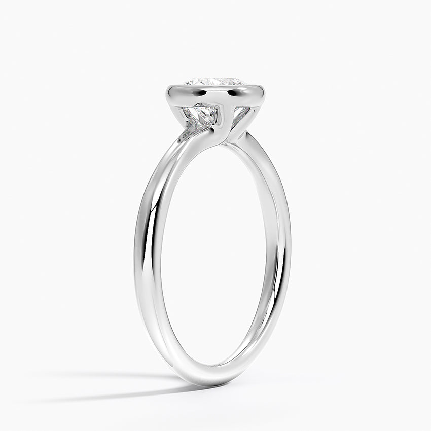 Freesia Bezel Solitaire Ring Platinum Round Engagement Ring