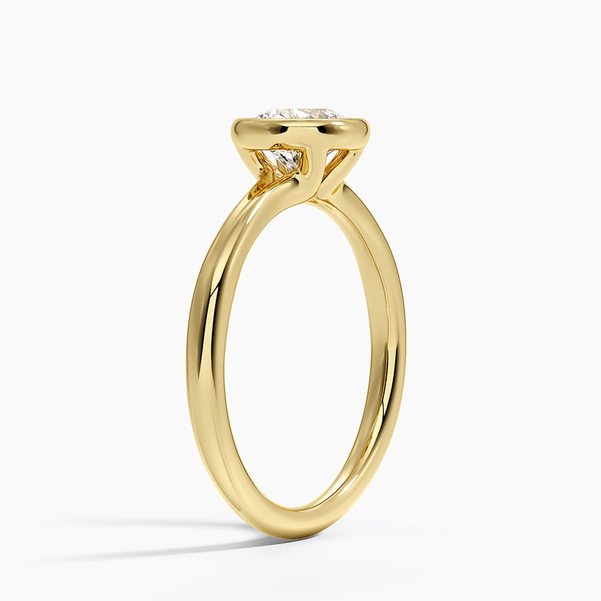 Freesia Bezel Solitaire Ring Yellow Gold 18k Round Engagement Ring