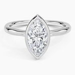 Freesia Bezel Solitaire Ring Platinum Marquise Engagement Ring