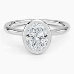 Freesia Bezel Solitaire Ring Platinum Oval Engagement Ring