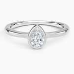 Freesia Bezel Solitaire Ring Platinum Pear Engagement Ring