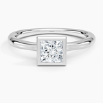 Freesia Bezel Solitaire Ring Platinum Princess Engagement Ring
