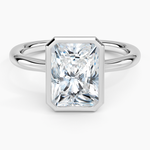 Freesia Bezel Solitaire Ring Platinum Radiant Engagement Ring