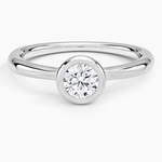Freesia Bezel Solitaire Ring Platinum Round Engagement Ring