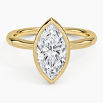 Freesia Bezel Solitaire Ring Yellow Gold 18k Marquise Engagement Ring