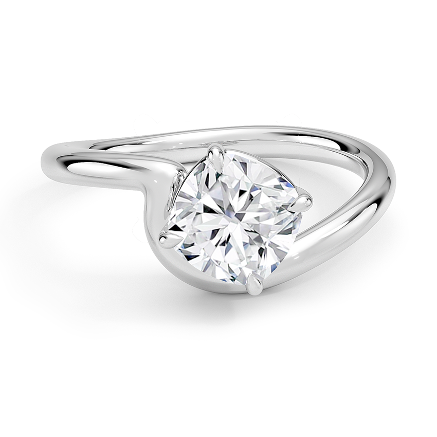 Aire Solitaire Engagement Ring 18K White Gold CU