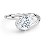 Aire Solitaire Engagement Ring 18K White Gold EM