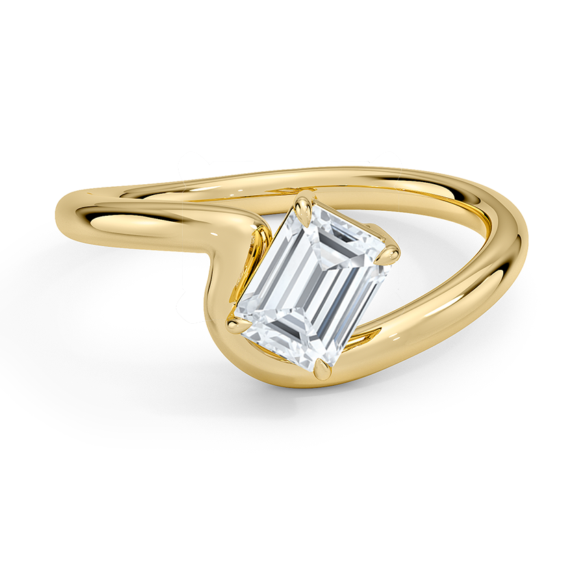 Aire Solitaire Engagement Ring 18K Yellow Gold EM