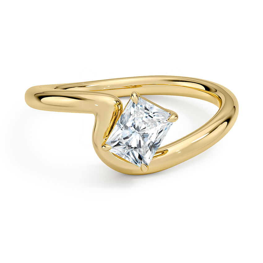 Aire Solitaire Engagement Ring 18K Yellow Gold RA