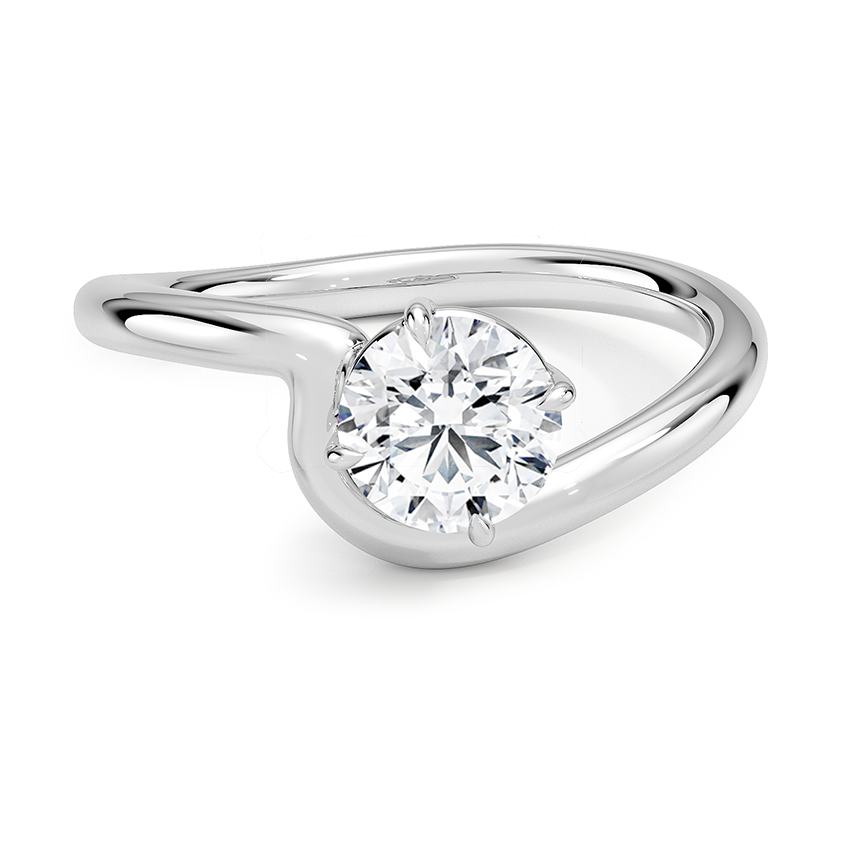 Aire Solitaire Engagement Ring 18K White Gold RD