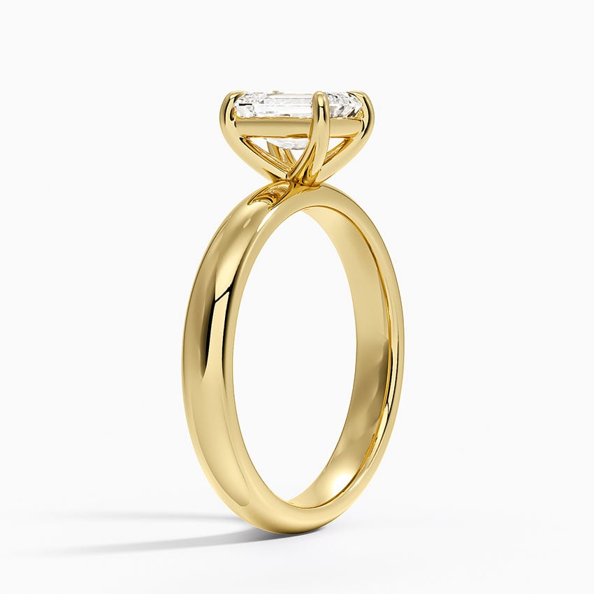 Audrey Perfect Fit 3mm Solitaire Ring Yellow Gold 18k Emerald Engagement Ring