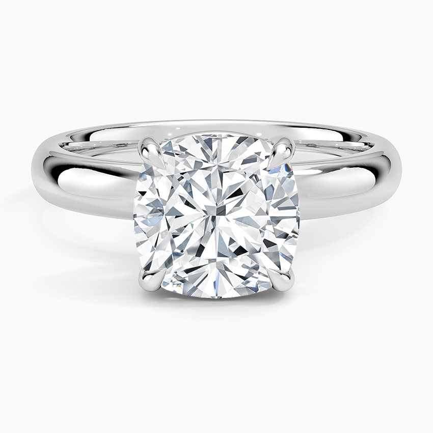 Audrey Perfect Fit 3mm Solitaire Ring Platinum Cushion Engagement Ring