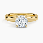 Audrey Perfect Fit 3mm Solitaire Ring Yellow Gold 18k Cushion Engagement Ring