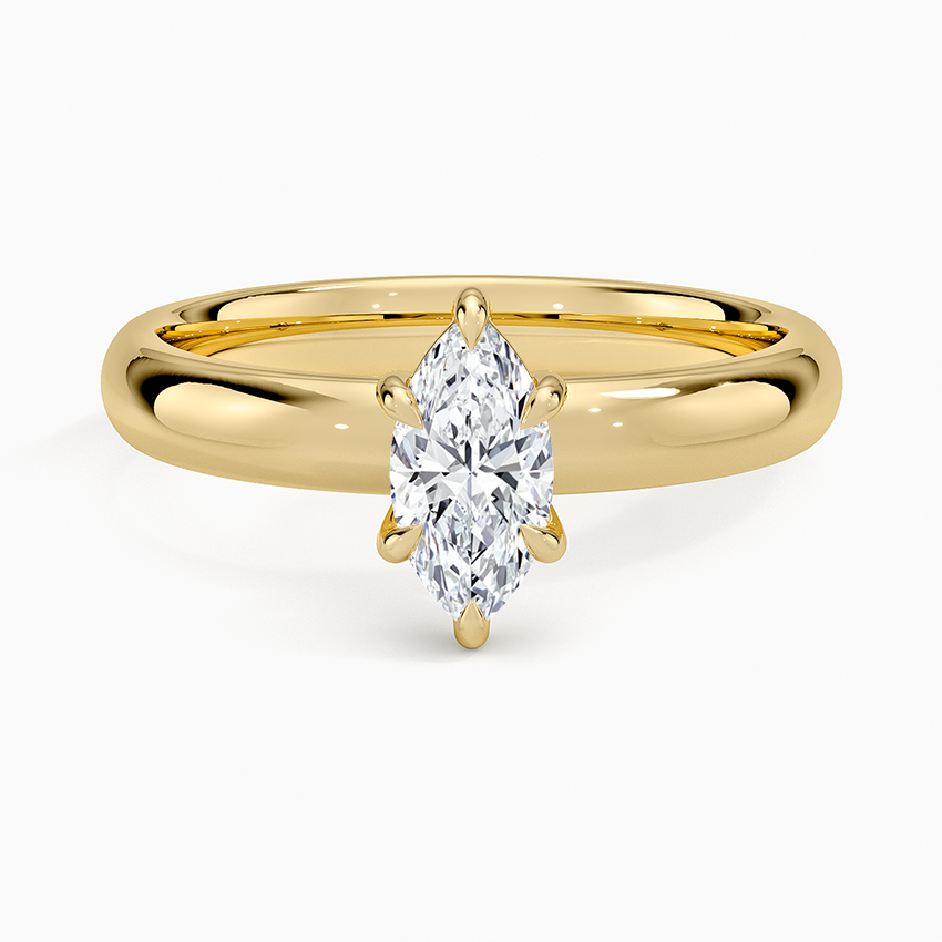 Audrey Perfect Fit 3mm Solitaire Ring Yellow Gold 18k Marquise Engagement Ring
