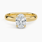 Audrey Perfect Fit 3mm Solitaire Ring Yellow Gold 18k Oval Engagement Ring