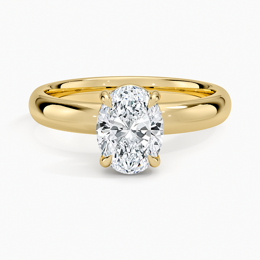 Audrey Perfect Fit 3mm Solitaire Ring Yellow Gold 18k Oval Engagement Ring