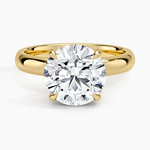 Audrey Perfect Fit 3mm Solitaire Ring Yellow Gold 18k Round Engagement Ring