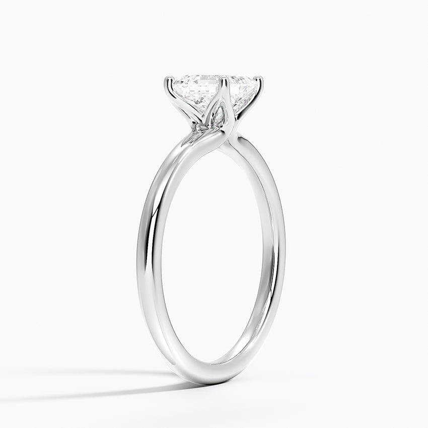 Fleur Solitaire Ring Platinum Asscher Engagement Ring