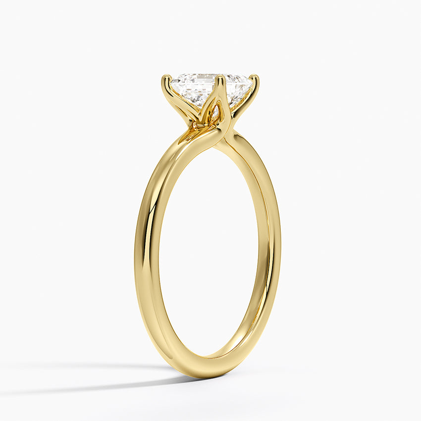 Fleur Solitaire Ring Yellow Gold 18k Asscher Engagement Ring