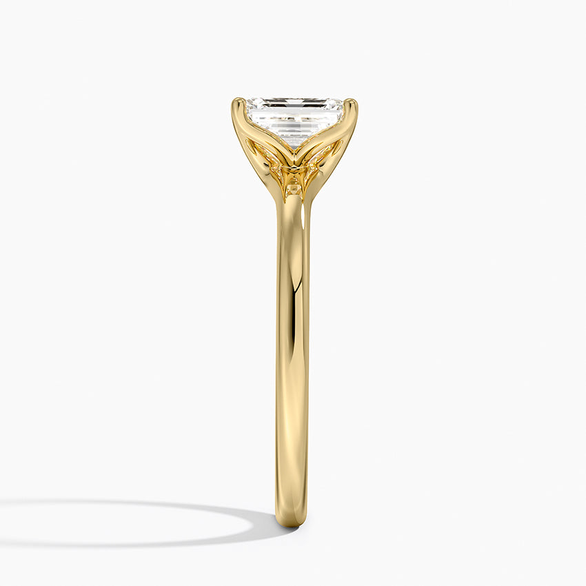 Fleur Solitaire Ring Yellow Gold 18k Emerald Engagement Ring