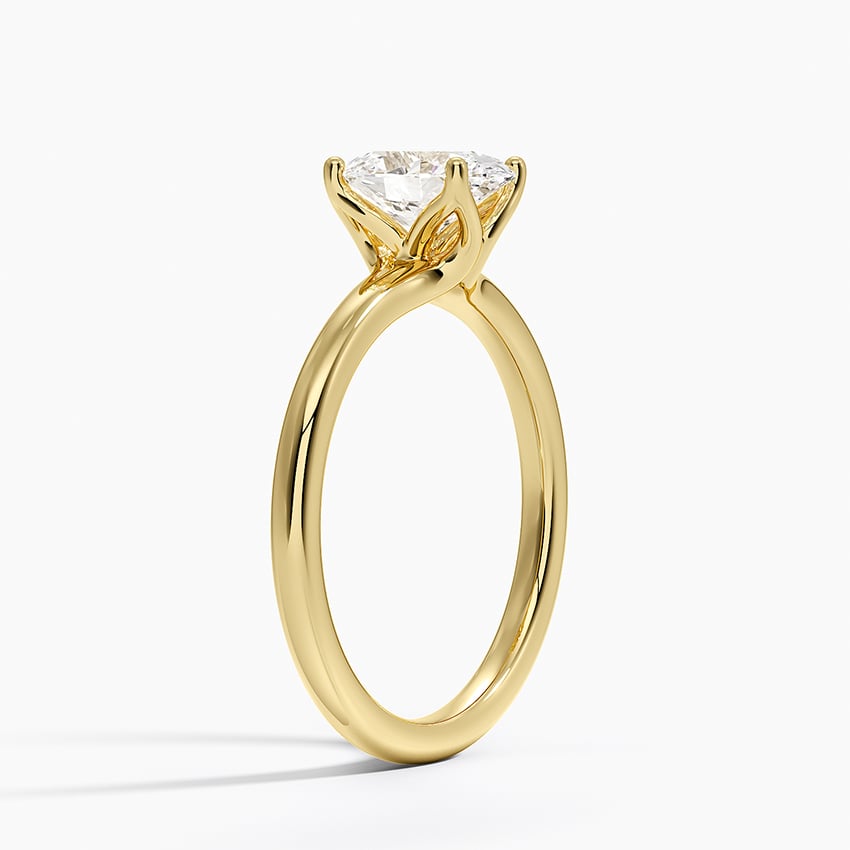Fleur Solitaire Ring Yellow Gold 18k Oval Engagement Ring