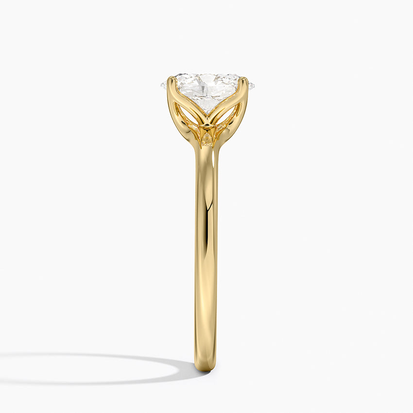 Fleur Solitaire Ring Yellow Gold 18k Oval Engagement Ring