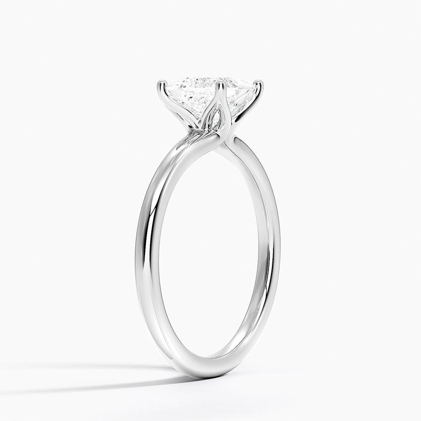 Fleur Solitaire Ring Platinum Princess Engagement Ring