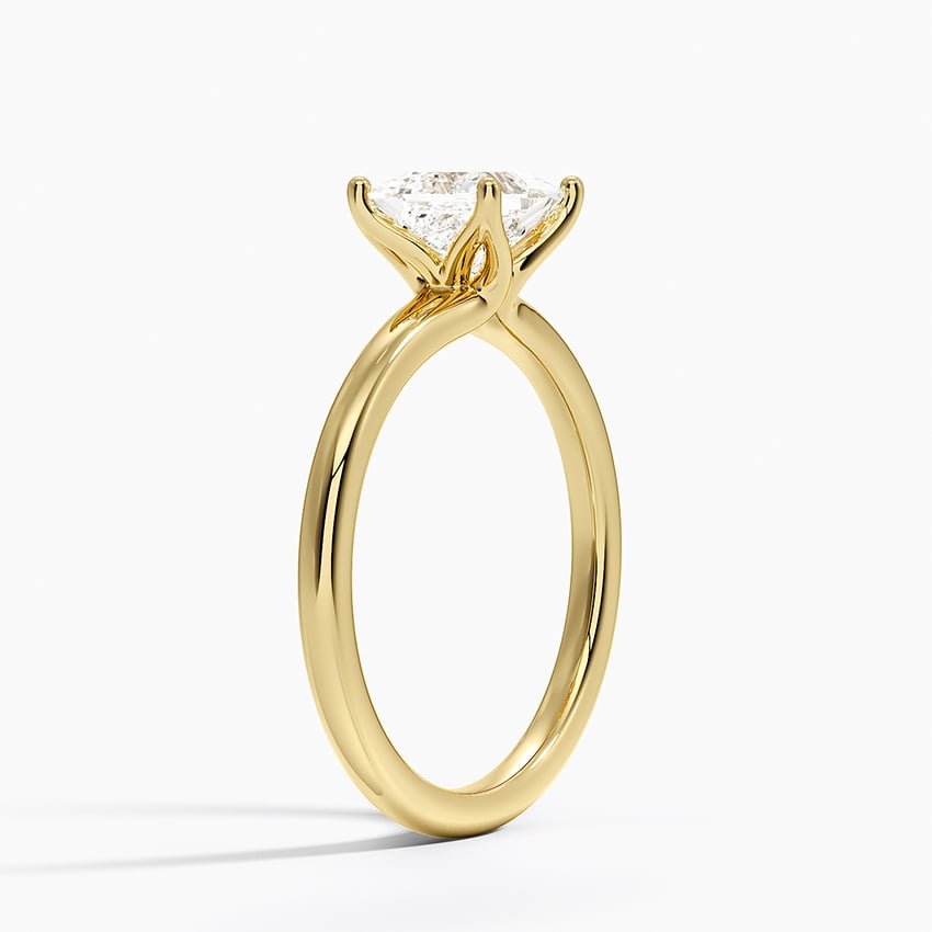 Fleur Solitaire Ring Yellow Gold 18k Princess Engagement Ring