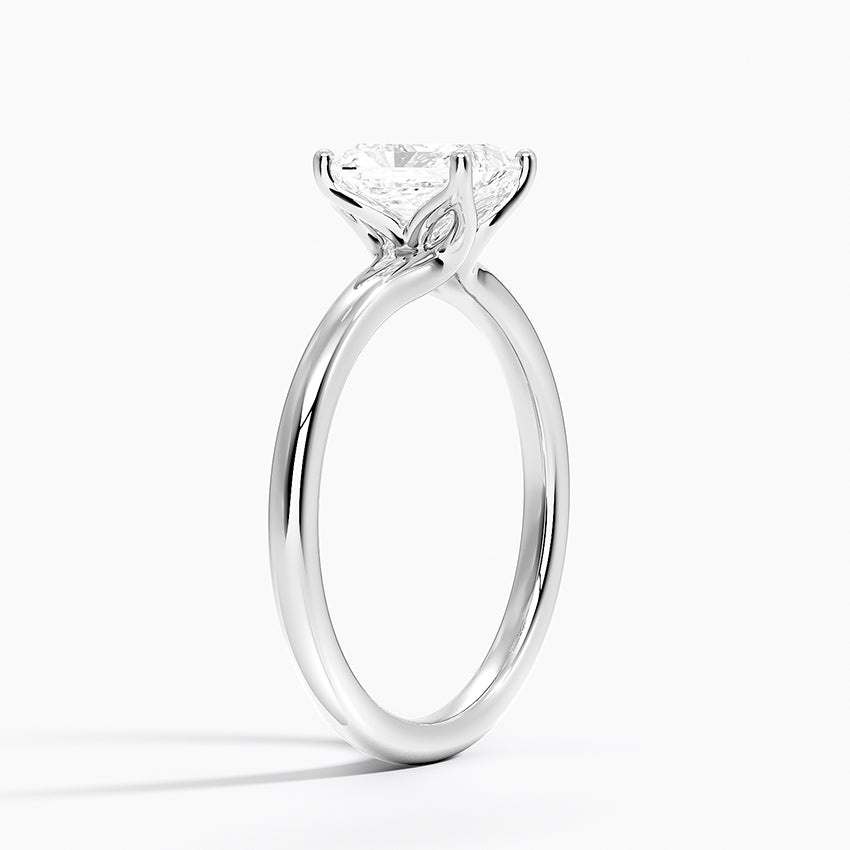Fleur Solitaire Ring Platinum Radiant Engagement Ring