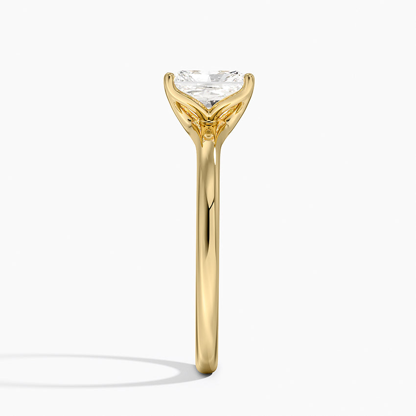 Fleur Solitaire Ring Yellow Gold 18k Radiant Engagement Ring