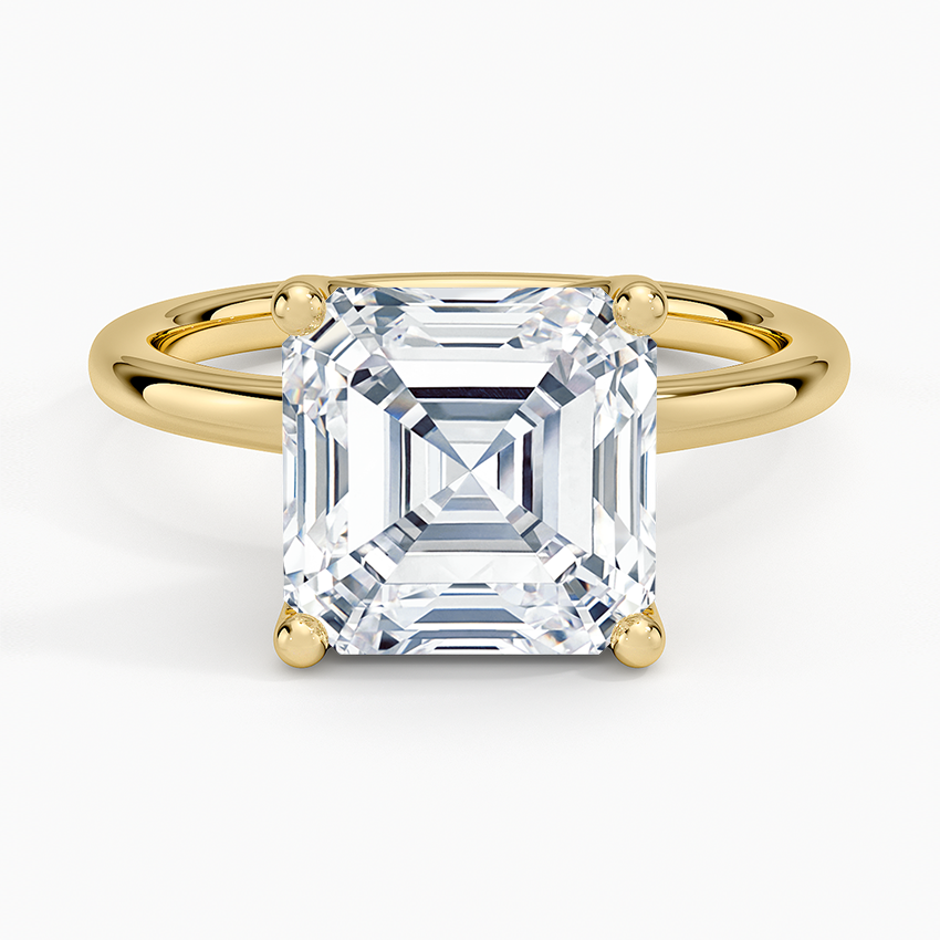 Fleur Solitaire Ring Yellow Gold 18k Asscher Engagement Ring