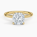Fleur Solitaire Ring Yellow Gold 18k Cushion Engagement Ring