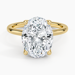 Fleur Solitaire Ring Yellow Gold 18k Oval Engagement Ring