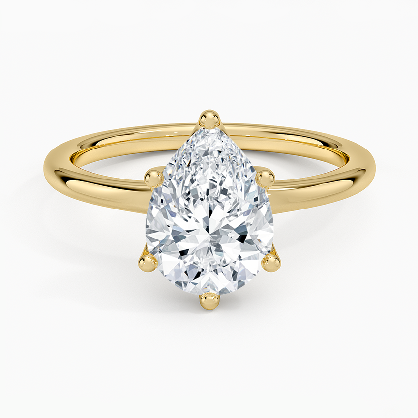 Fleur Solitaire Ring Yellow Gold 18k Pear Engagement Ring