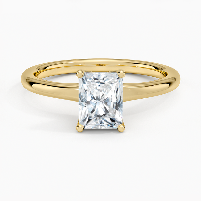 Fleur Solitaire Ring Yellow Gold 18k Radiant Engagement Ring