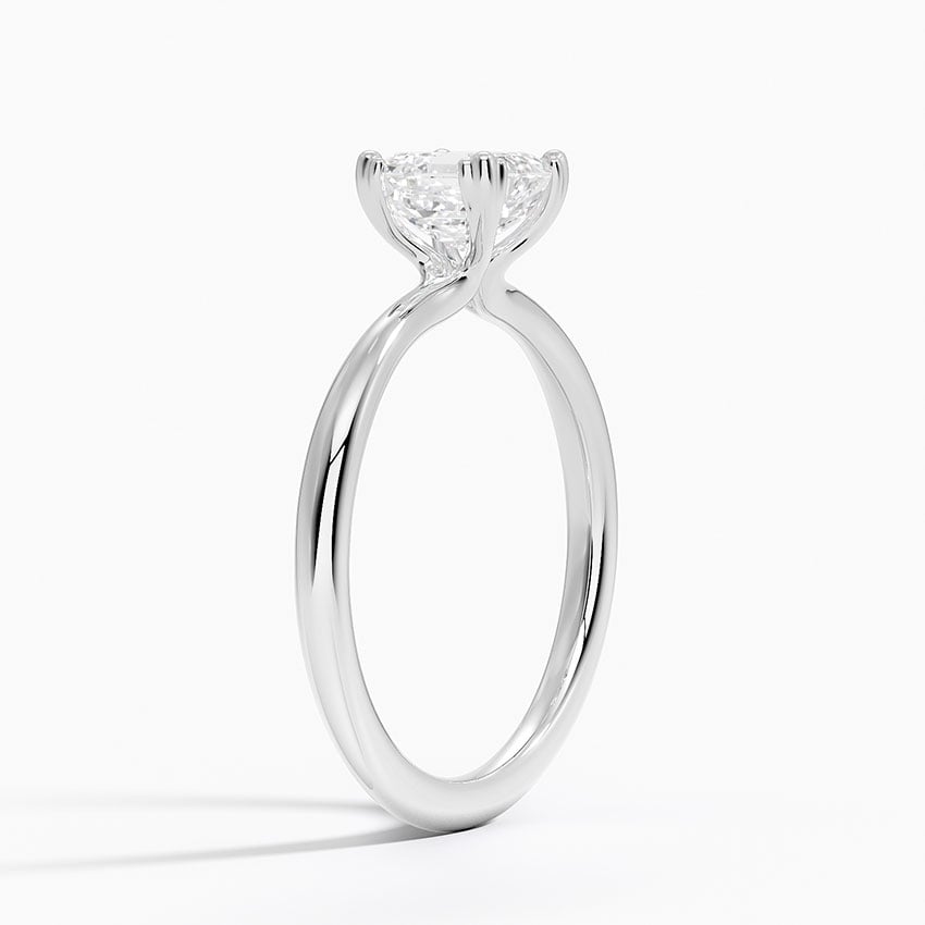 Freesia Triple-Prong Solitaire Ring Platinum Asscher Engagement Ring