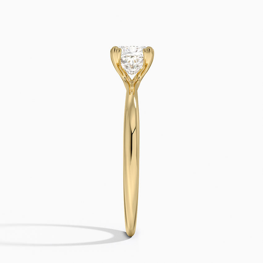 Freesia Triple-Prong Solitaire Ring Yellow Gold 18k Cushion Engagement Ring